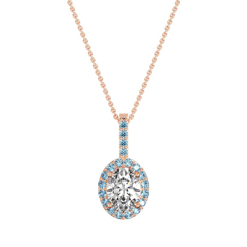Oval Halo Necklace