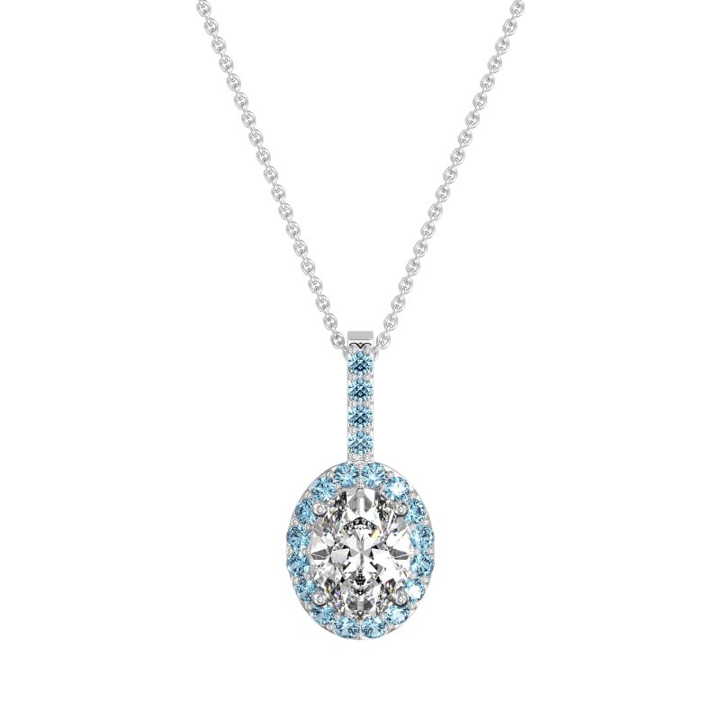 Oval Halo Necklace