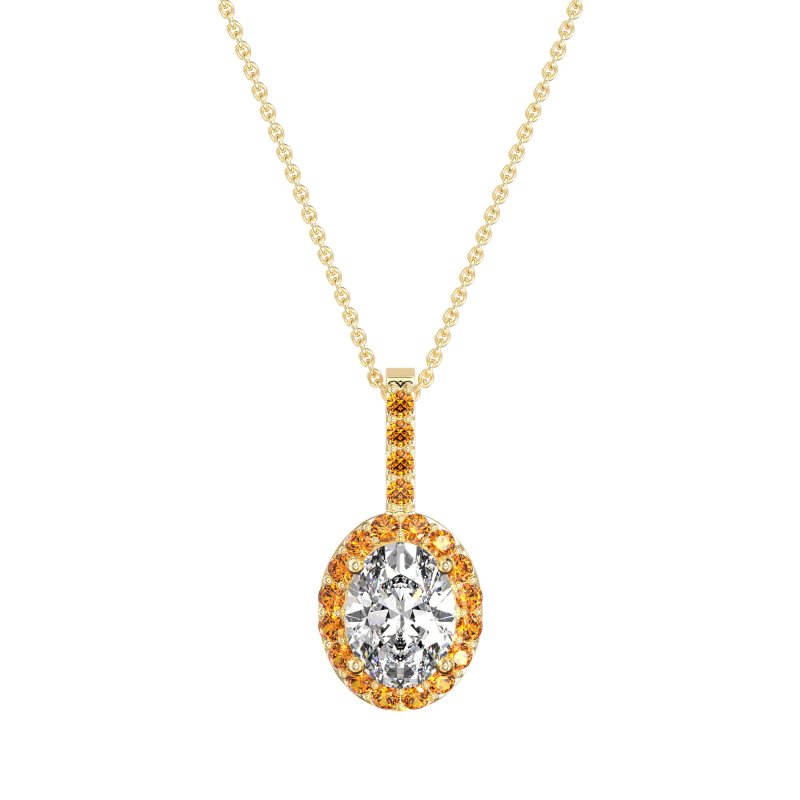 Oval Halo Necklace