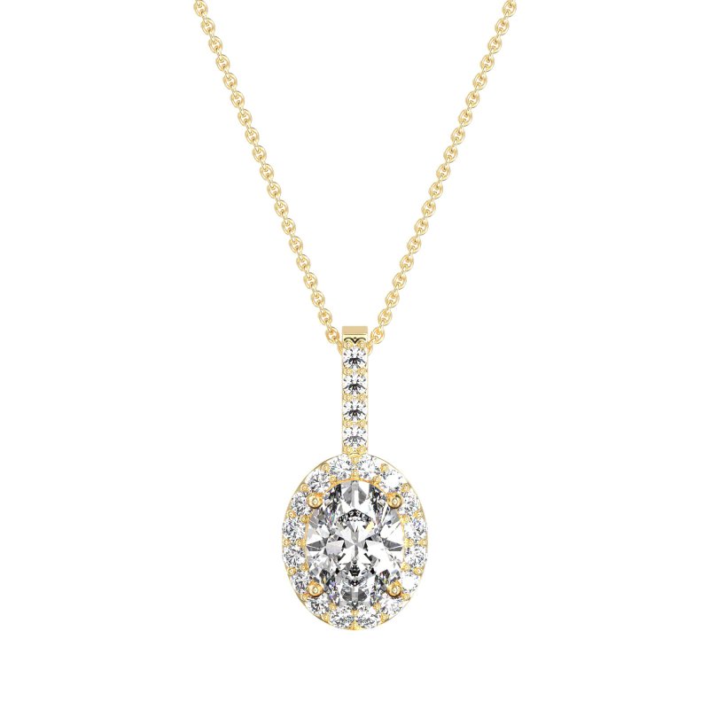 Oval Halo Necklace