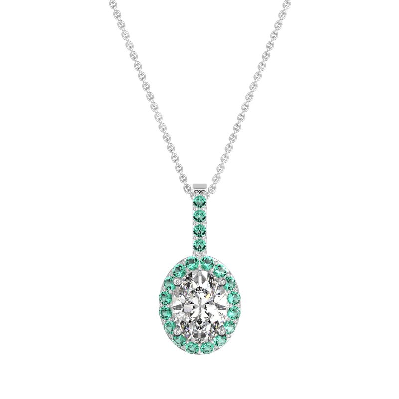 Oval Halo Necklace
