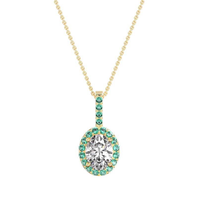 Oval Halo Necklace