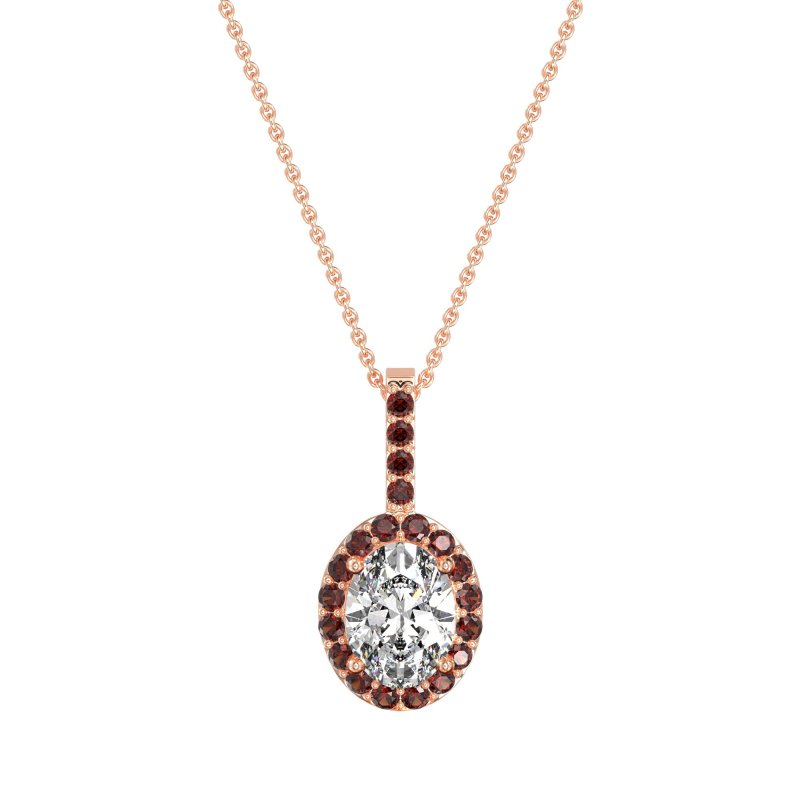 Oval Halo Necklace