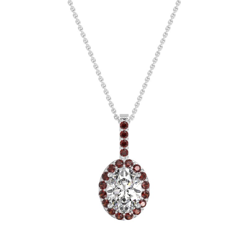 Oval Halo Necklace