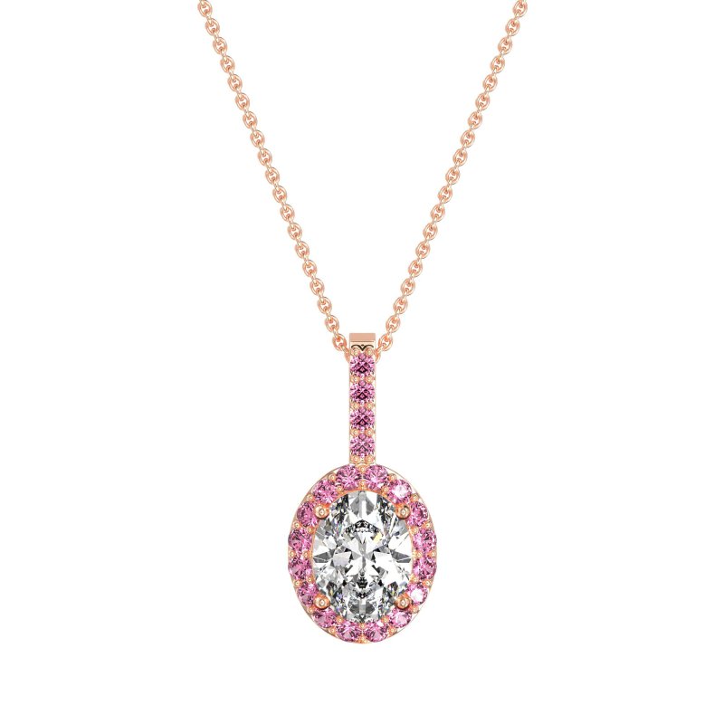Oval Halo Necklace
