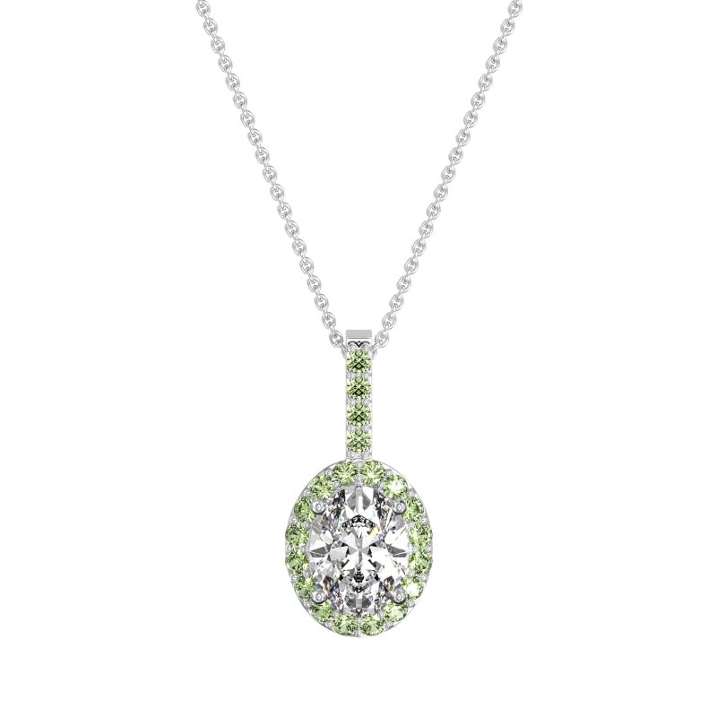 Oval Halo Necklace
