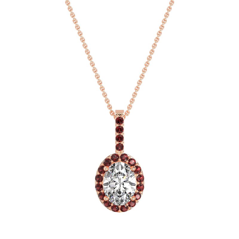 Oval Halo Necklace