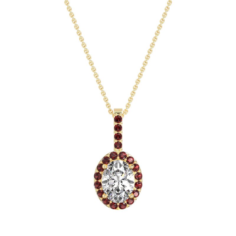 Oval Halo Necklace