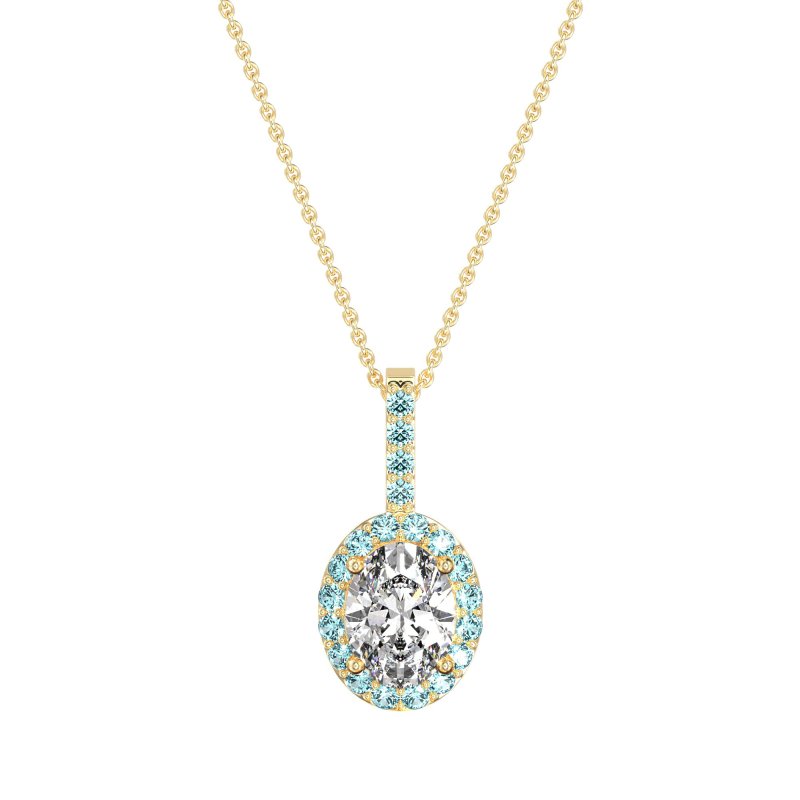 Oval Halo Necklace