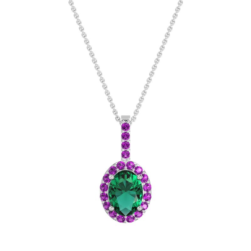 Oval Halo Necklace