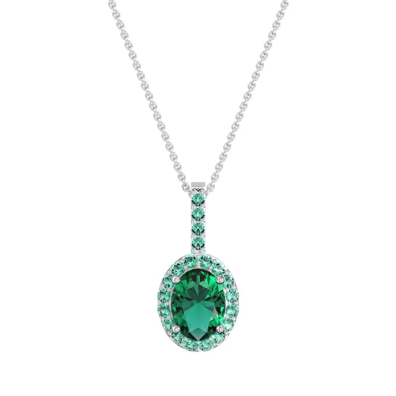 Oval Halo Necklace