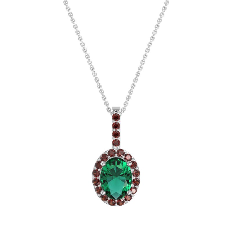 Oval Halo Necklace