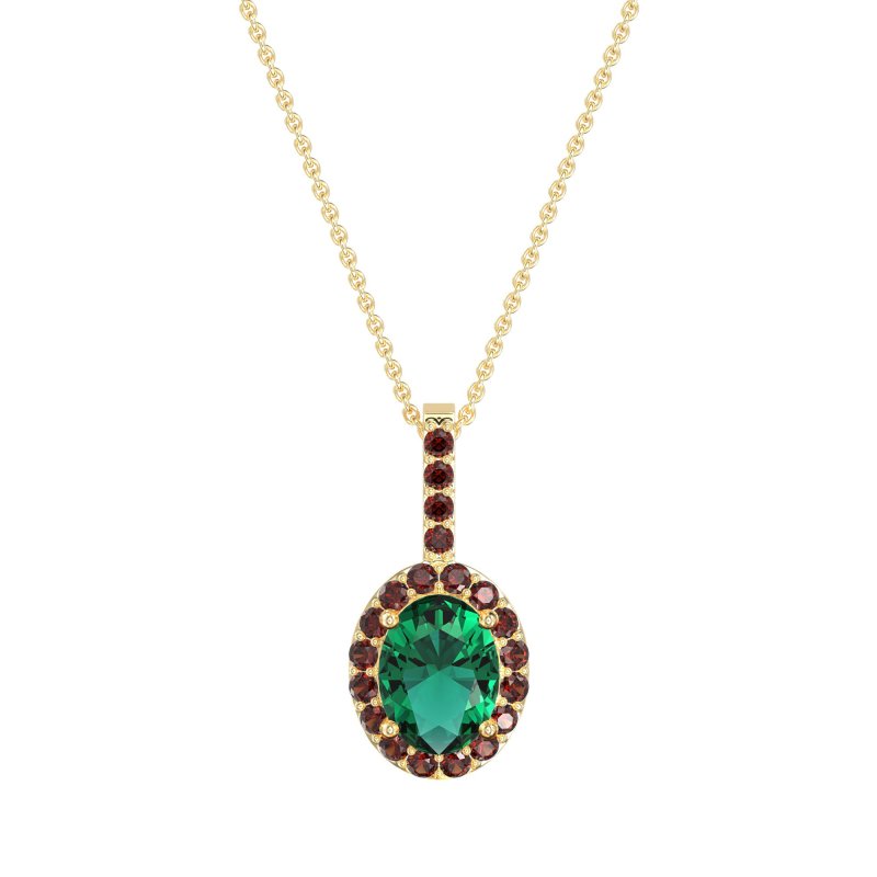 Oval Halo Necklace