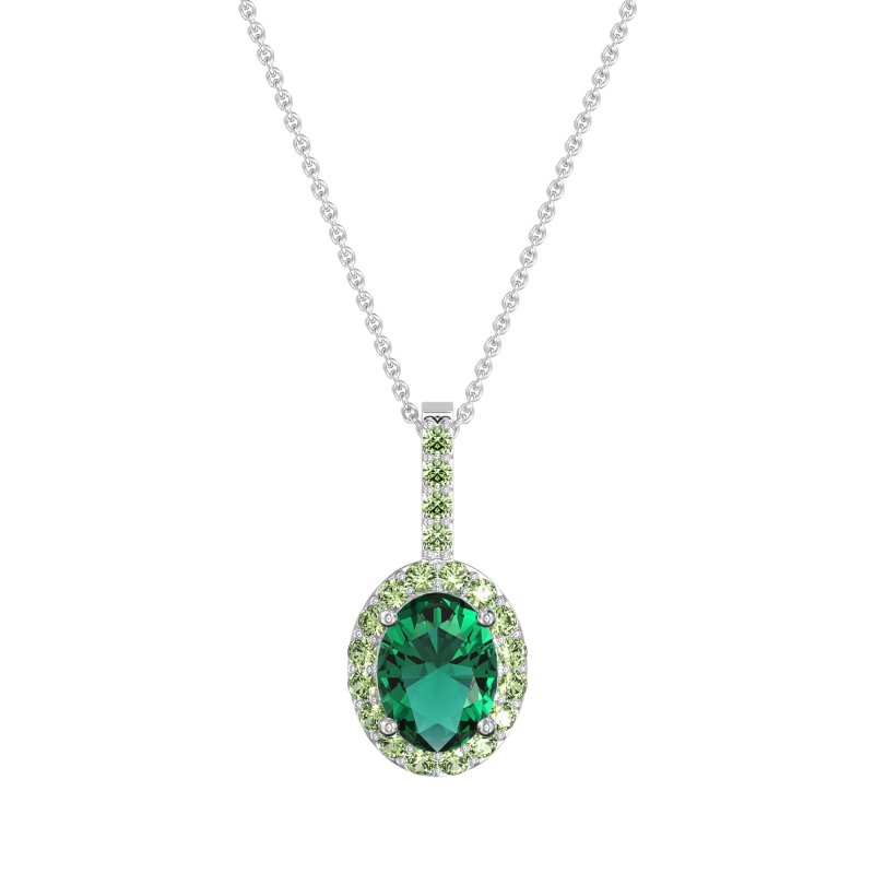 Oval Halo Necklace