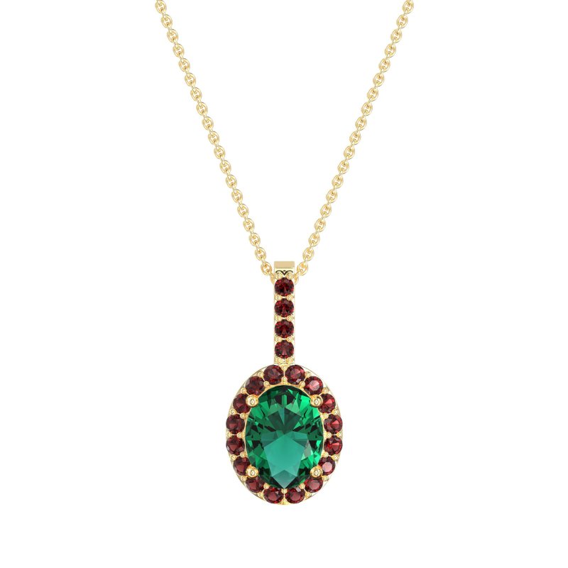Oval Halo Necklace