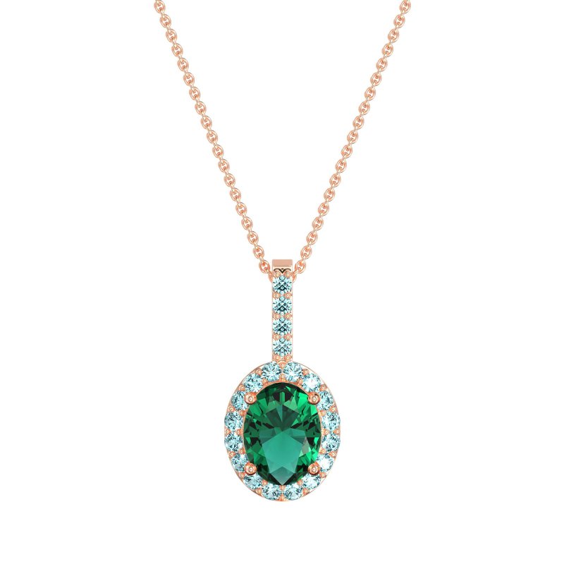Oval Halo Necklace