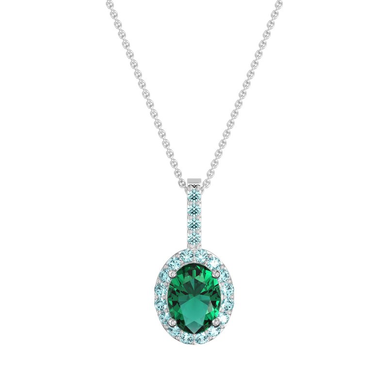 Oval Halo Necklace