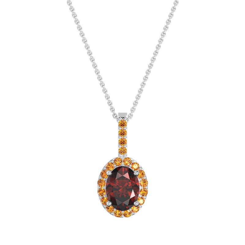 Oval Halo Necklace