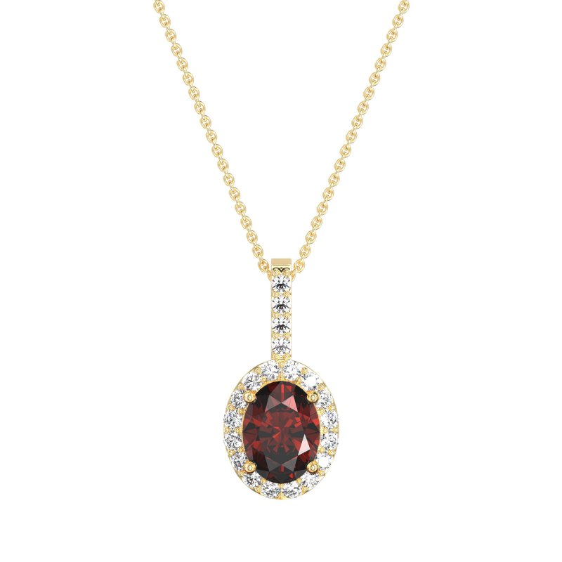 Oval Halo Necklace