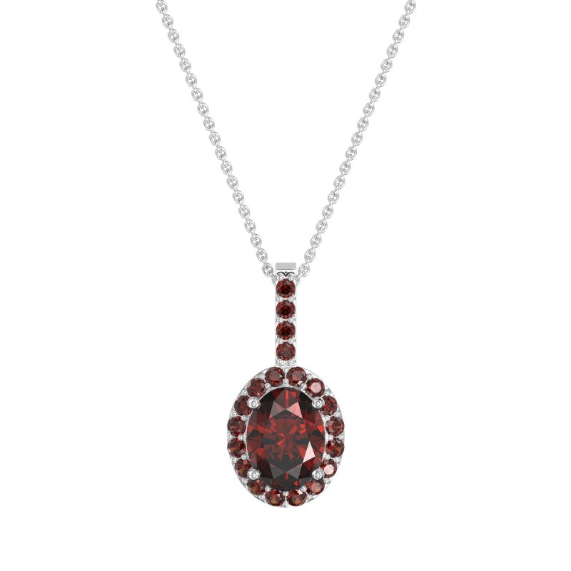 Oval Halo Necklace