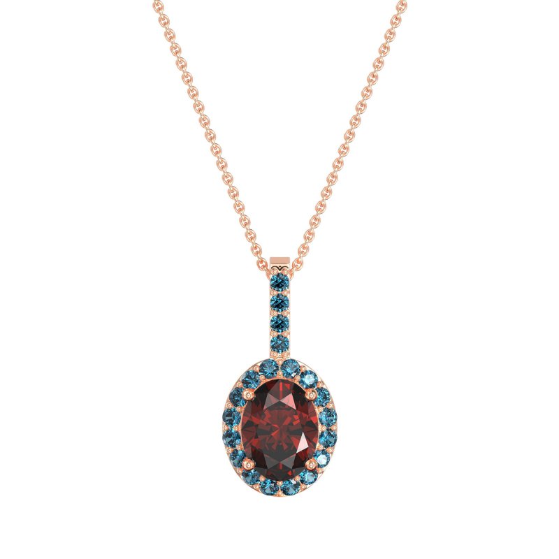 Oval Halo Necklace