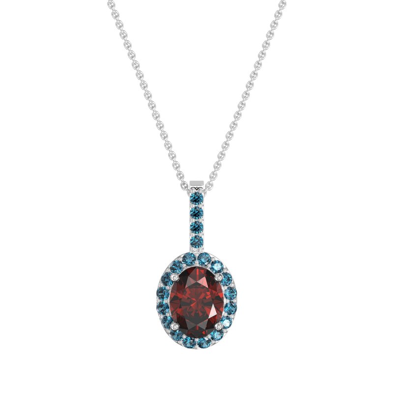 Oval Halo Necklace