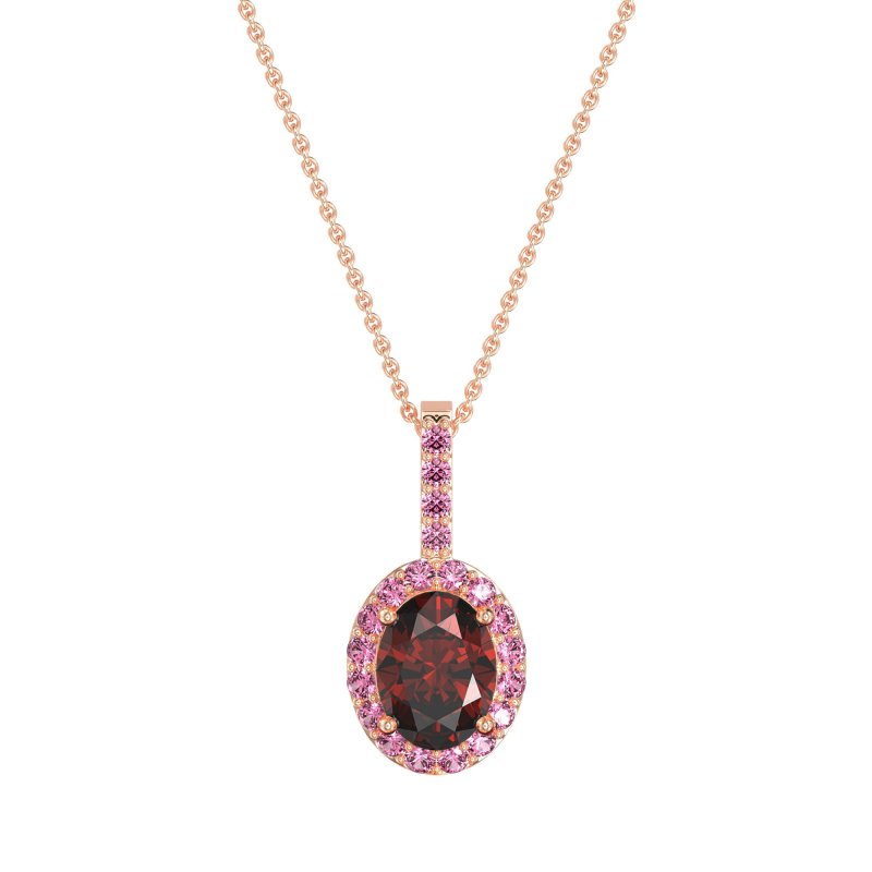 Oval Halo Necklace