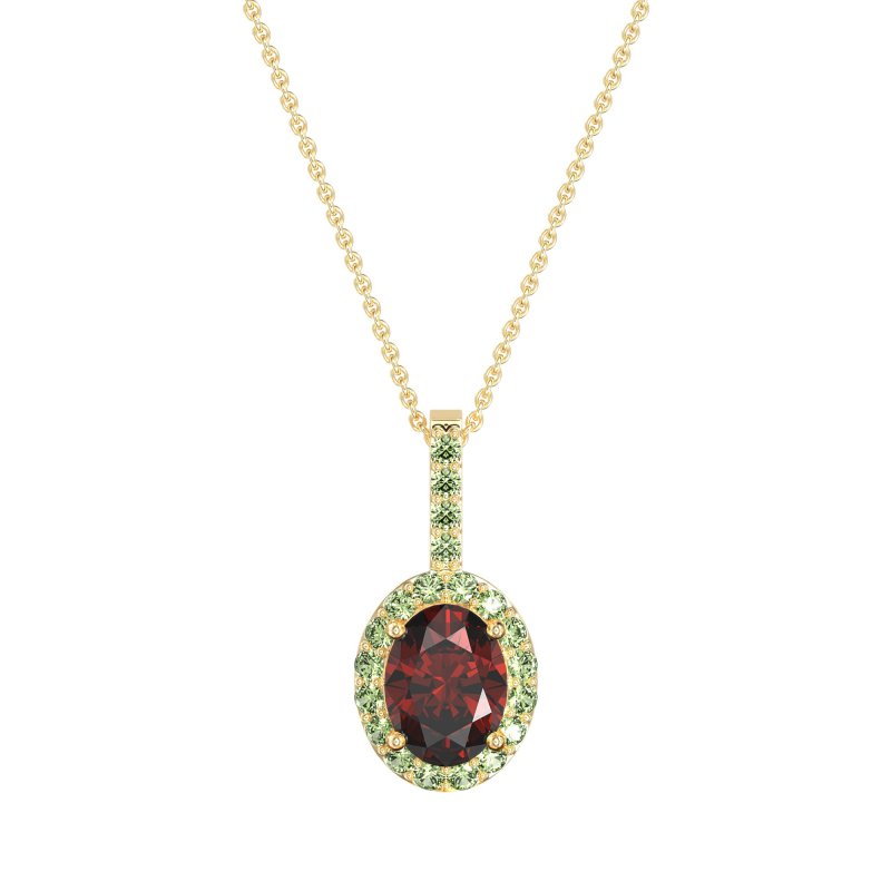 Oval Halo Necklace