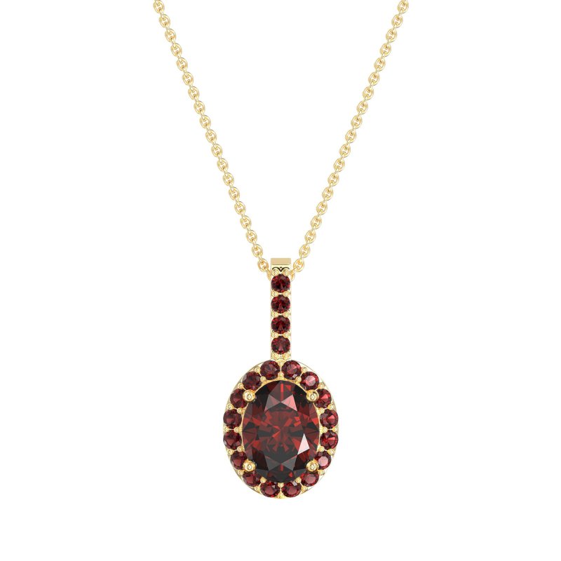 Oval Halo Necklace