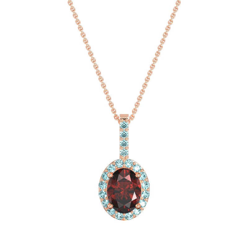 Oval Halo Necklace