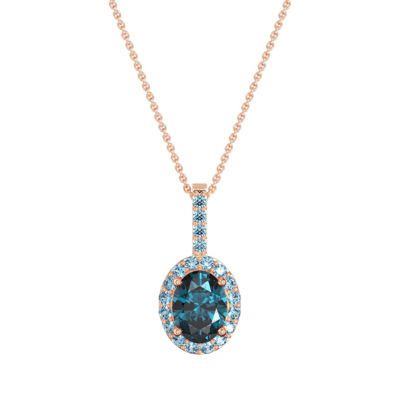 Oval Halo Necklace
