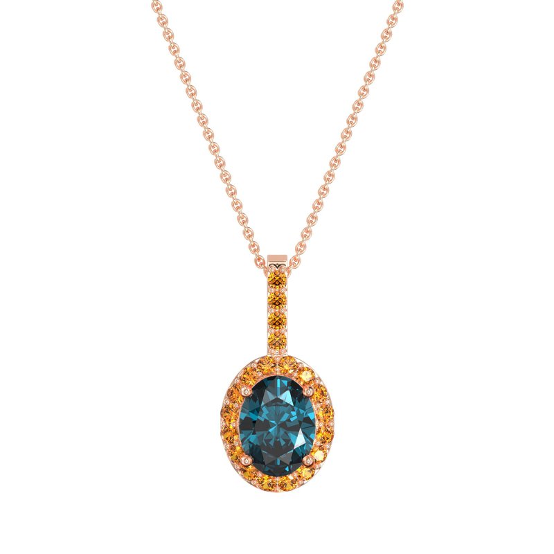 Oval Halo Necklace