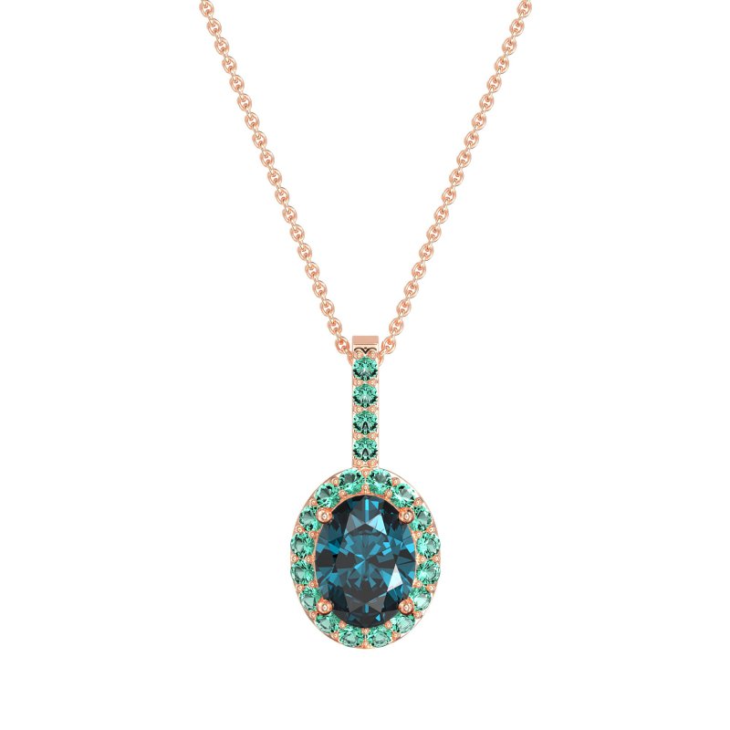 Oval Halo Necklace