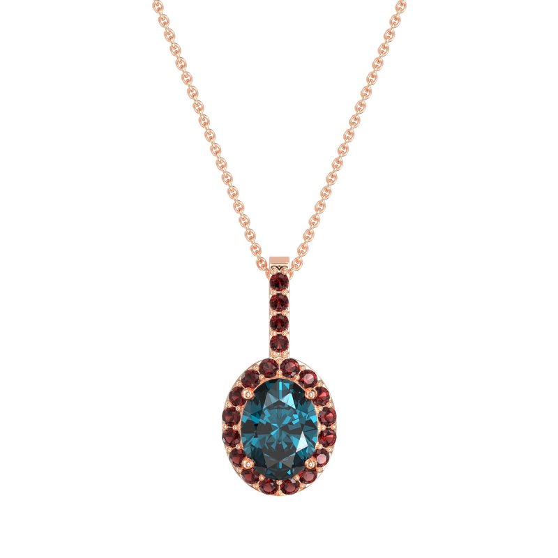 Oval Halo Necklace