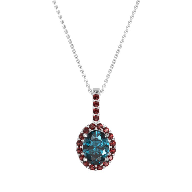 Oval Halo Necklace