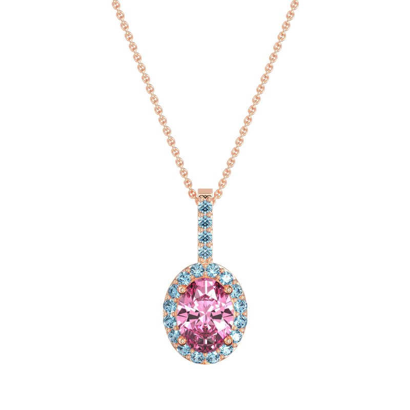 Oval Halo Necklace