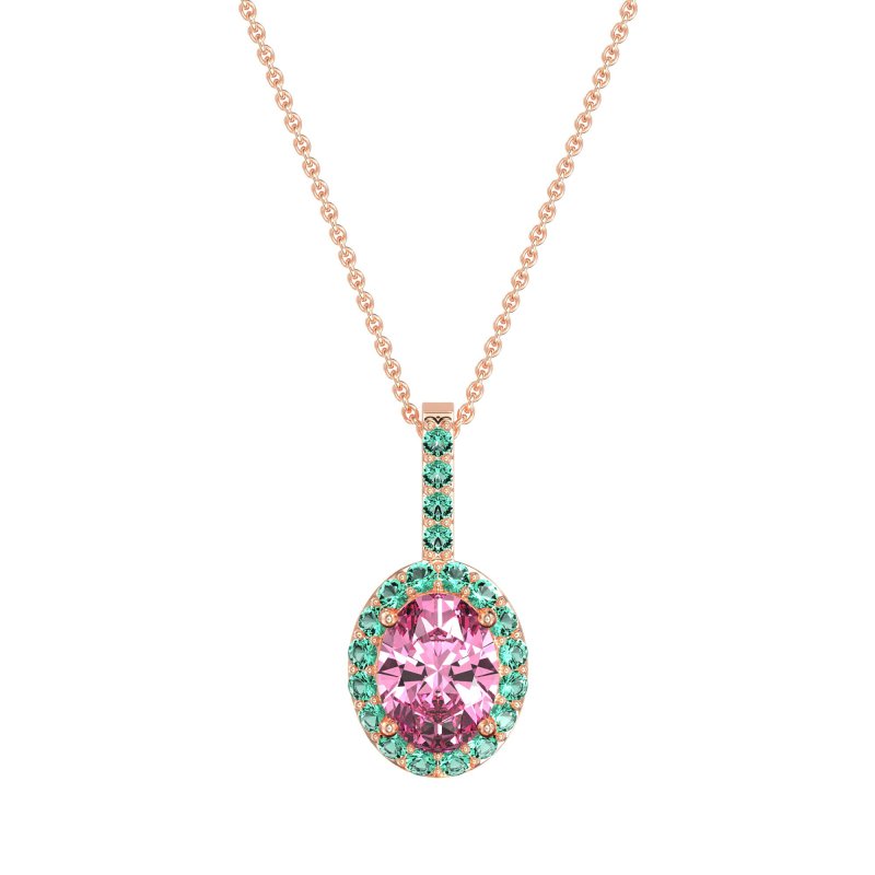 Oval Halo Necklace