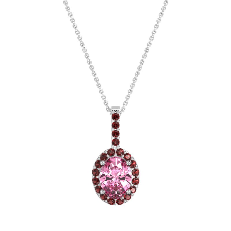 Oval Halo Necklace