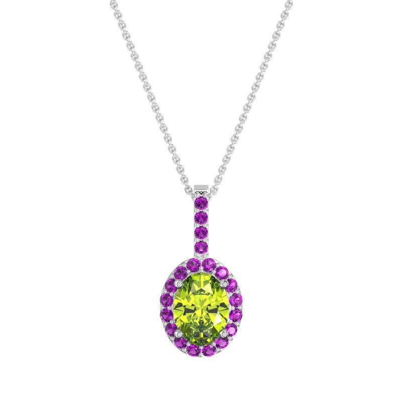 Oval Halo Necklace