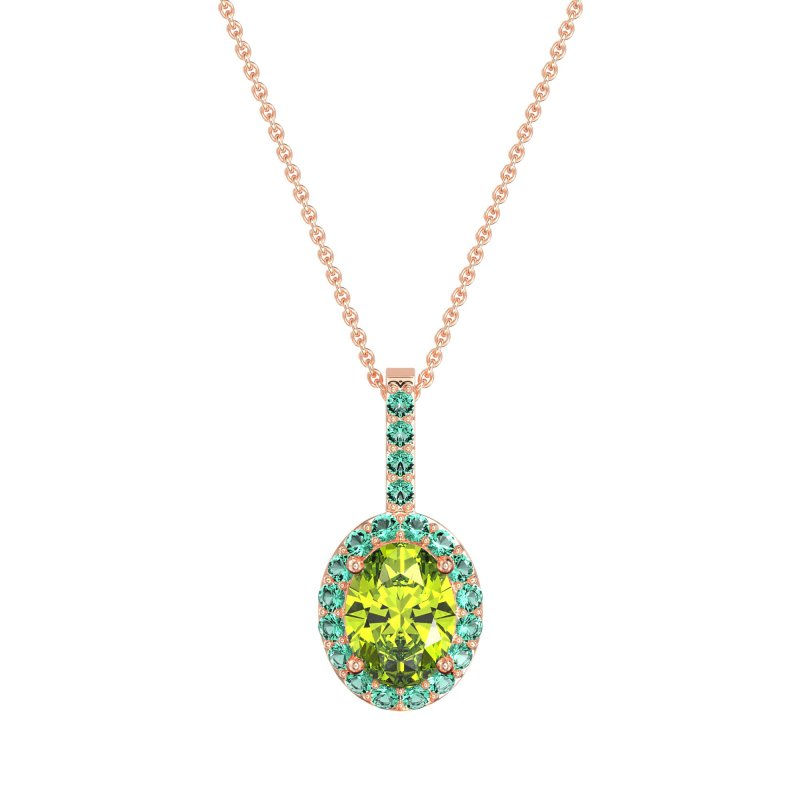 Oval Halo Necklace