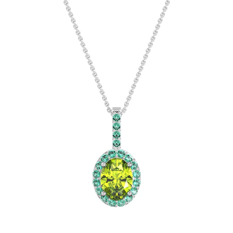 Oval Halo Necklace