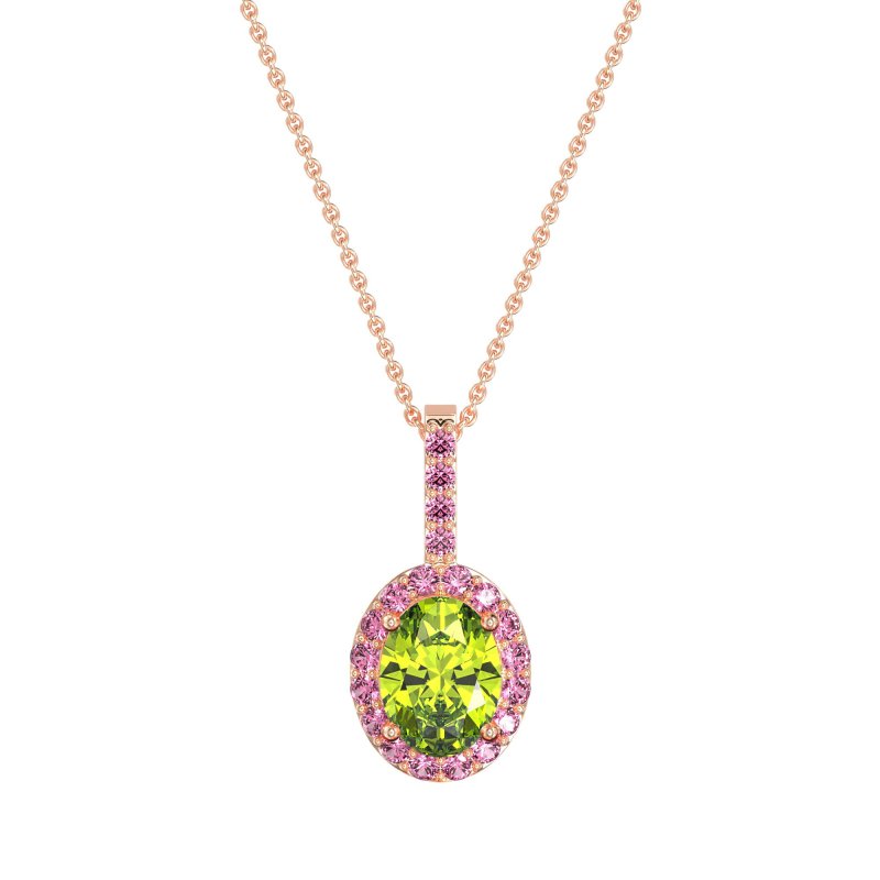 Oval Halo Necklace