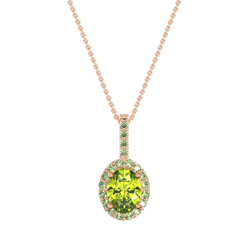 Oval Halo Necklace