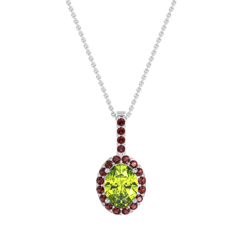 Oval Halo Necklace