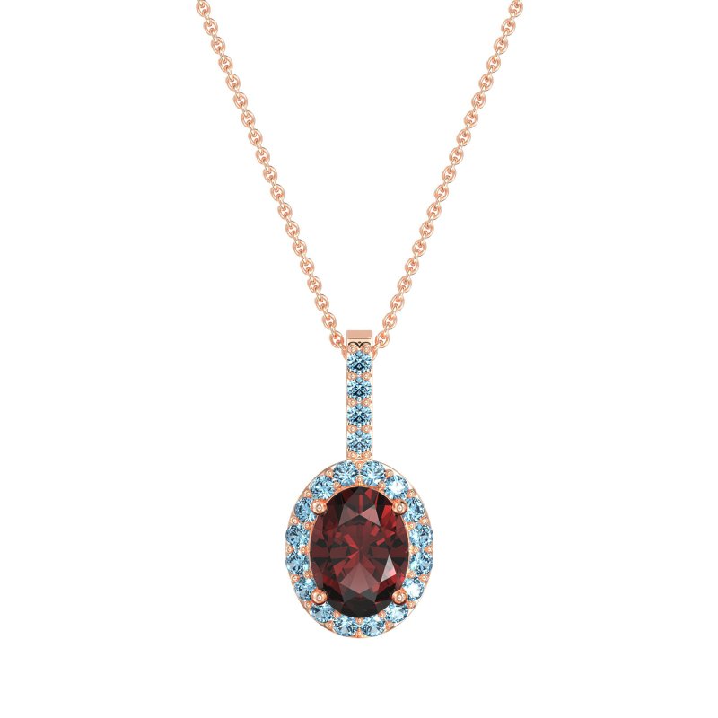 Oval Halo Necklace