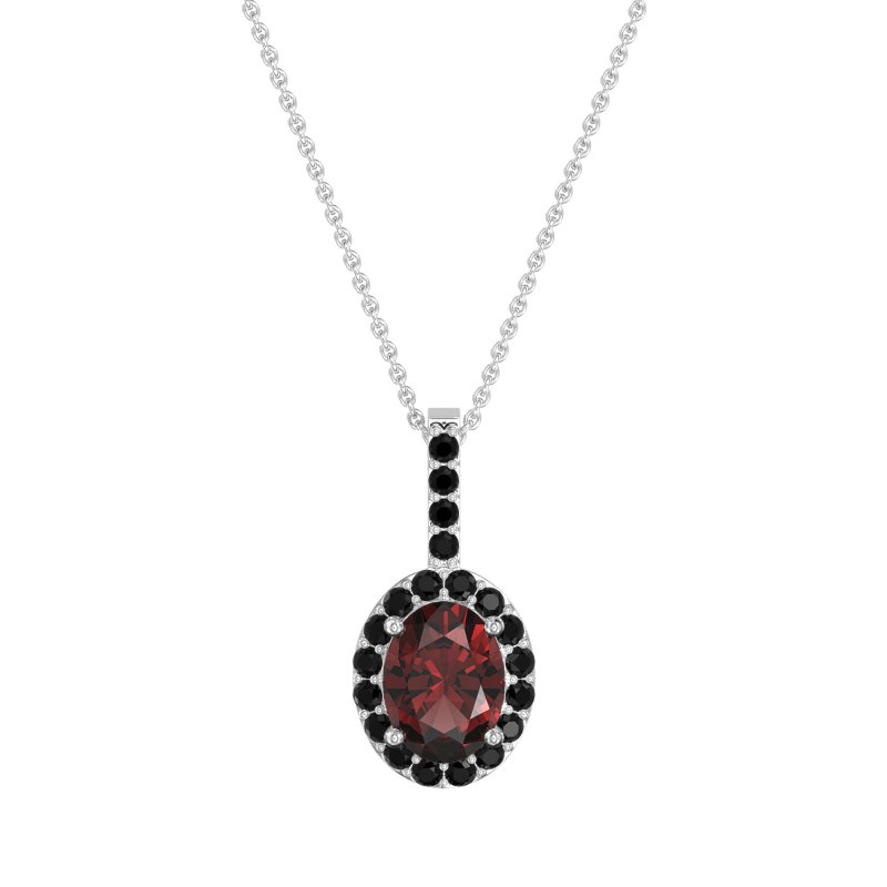 Oval Halo Necklace