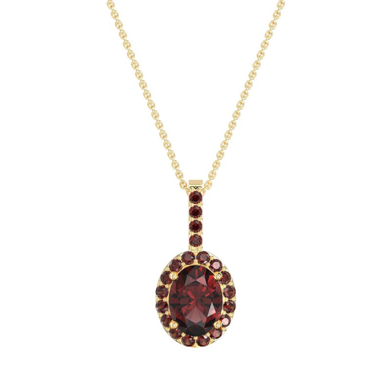 Oval Halo Necklace