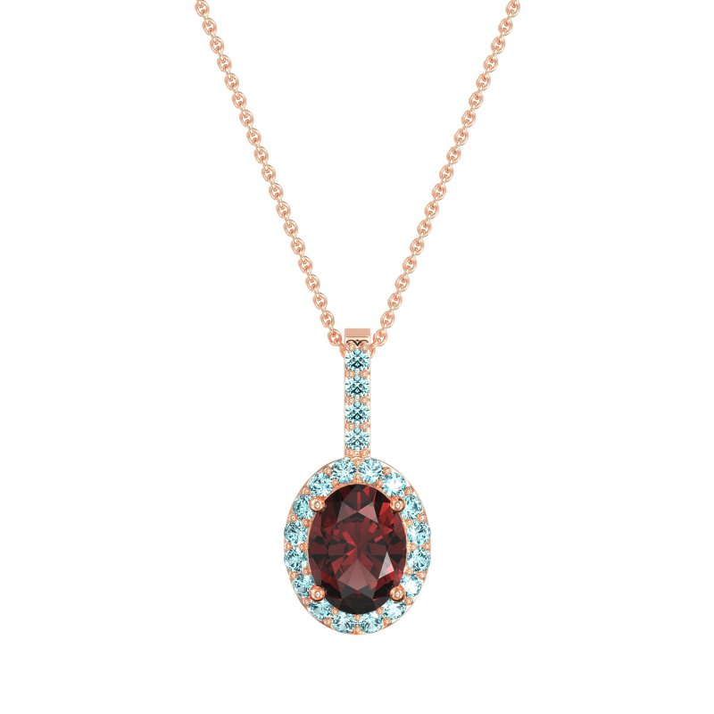 Oval Halo Necklace