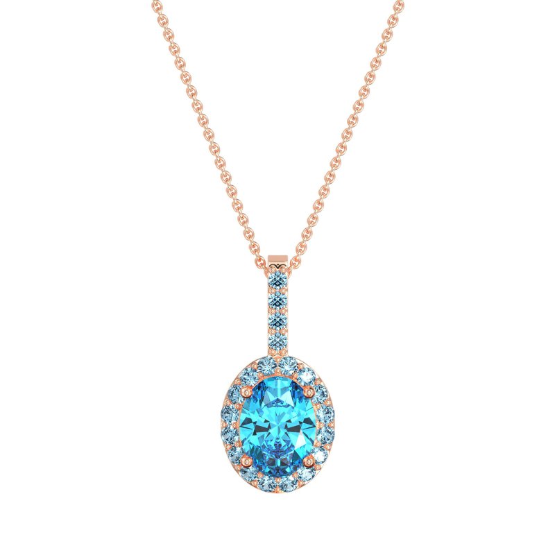Oval Halo Necklace