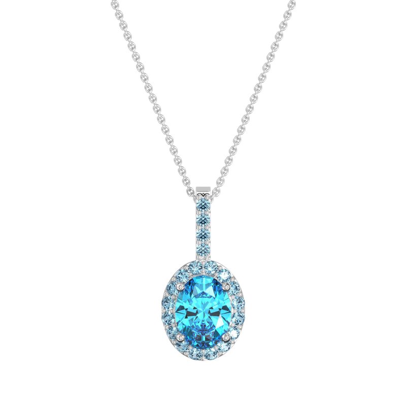 Oval Halo Necklace